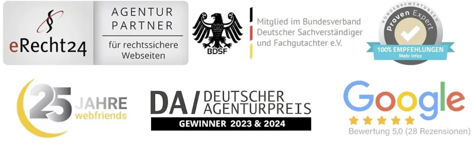 werbeagentur_amberg_dsgvo-website_Bewertungen_deutscher_agenturpreis_proven-expert_labels-980x296